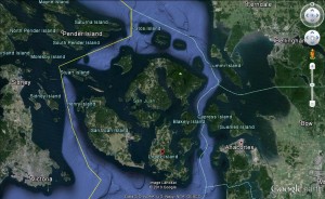 01 The San Juan archipelago resembles a circular formation. (image not for use in navigation)