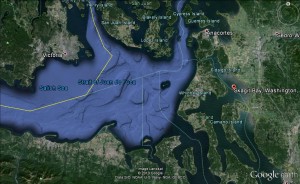 01 Crossing the Strait of Juan de Fuca can be the most direct route between central Puget Sound and the San Juan Islands, conditions permitting (image not to be used for navigation)