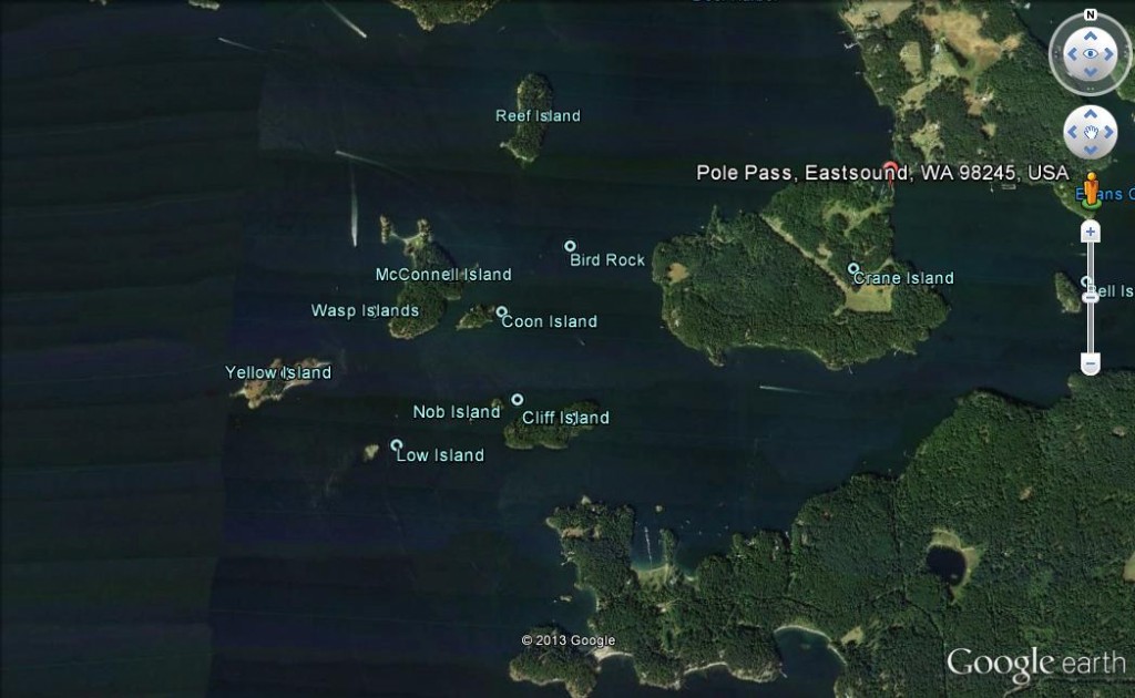 04 Wasp Islands can be carefully negotiated, but are easily avoided (image not to be used for navigation)